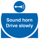 sound-horn-drive-slowly-warehousing-and-delivery-sign~